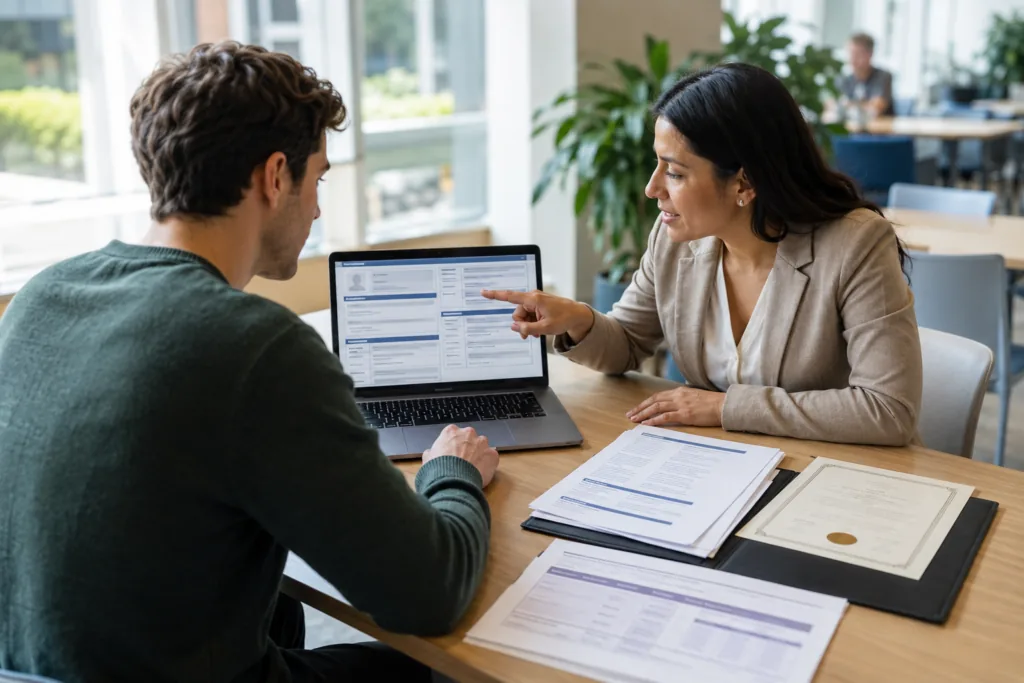 Recruiter comparing American and international CV formats